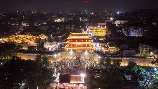 潮州广济楼夜景延时4k