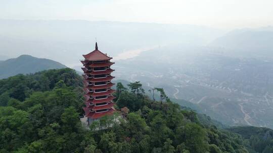 重庆北碚缙云山森林保护区自然风光航拍