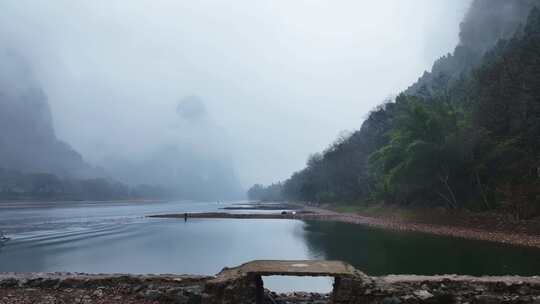 烟雨漓江航拍