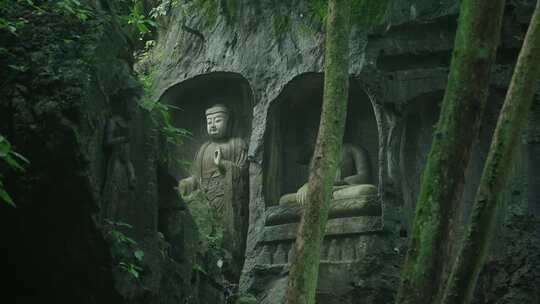 杭州飞来峰 摩崖石刻 佛像