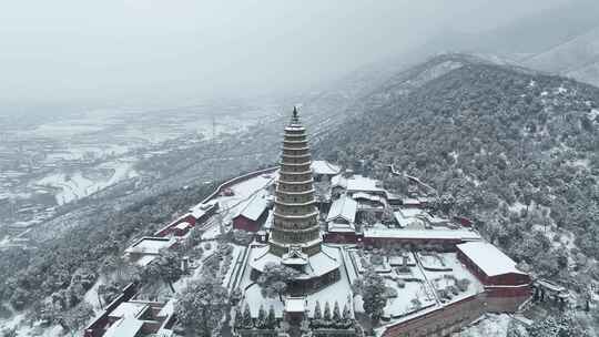 山西洪洞广胜寺雪景