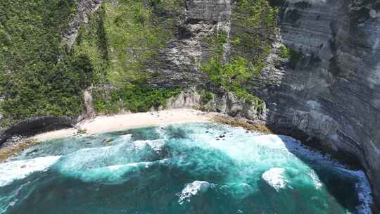 航拍印度尼西亚巴厘岛热带岛屿自然海景风光