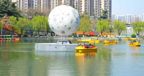 公园 滕州 荆河公园 划船