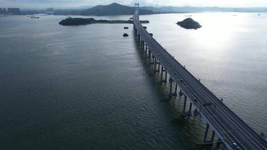 4K航拍东莞虎门大桥跨海基建伟大工程视频