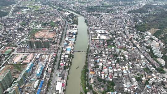 福建省泉州市永春县主城区城市美景街景航拍