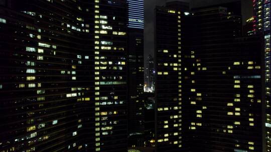广州天河珠江新城航拍写字楼住宅夜景视频素材模板下载