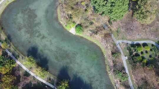 武汉江岸区堤角公园航拍