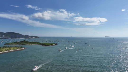 航拍海南三亚湾