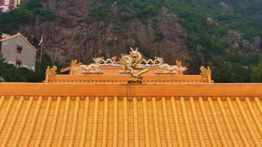 航拍辽宁辽阳龙峰寺