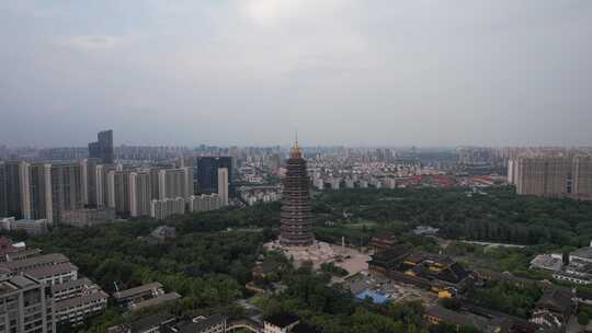 江苏常州天宁禅寺红梅公园航拍