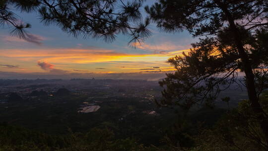 桂林堯山日落1（06.24）视频素材模板下载