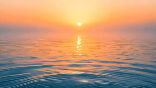 太阳从海面升起唯美意境片头 日出日落美景