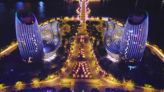 【夜景】中国海南海花岛