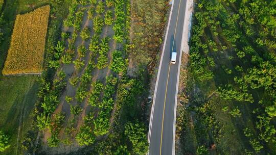 汽车行驶在笔直的公路上 航拍 合集 4K