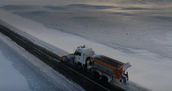 扫雪，卡车，铲雪，雪