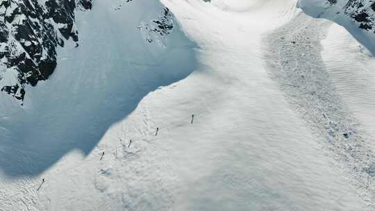 结组登山冰川行走