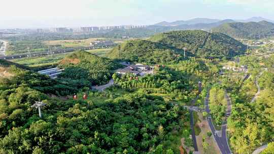 航拍南京汤山江苏园博园景区建筑游玩素材