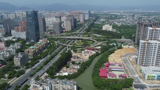 航拍莆田市区风景4K实拍视频