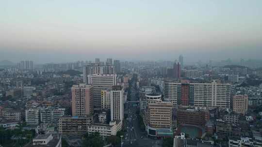 航拍江门大景江门城市建设