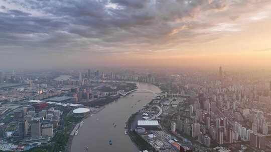 南浦大桥 陆家嘴 黄浦江 上海城市晚霞