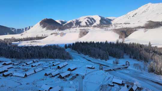 冬天新疆阿勒泰禾木喀纳斯雪景