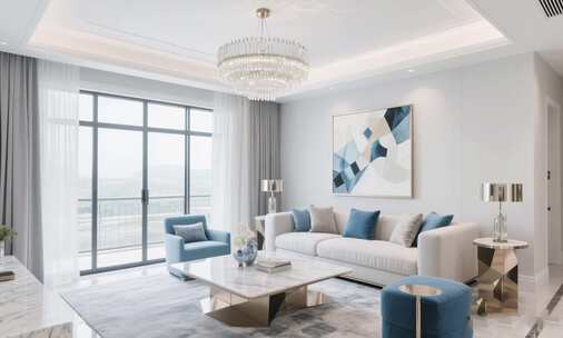 现代简约风格客厅室内场景