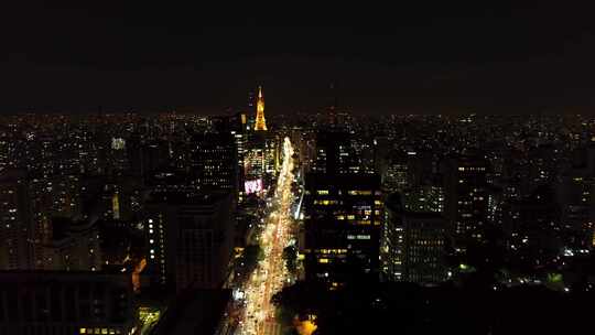 巴西圣保罗市中心的夜景视频素材模板下载