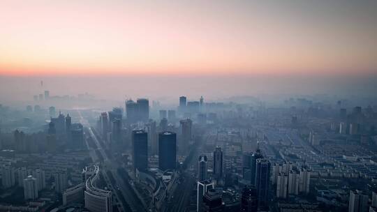 上海陆家嘴早晨维拉斯带航拍摄影4K原创