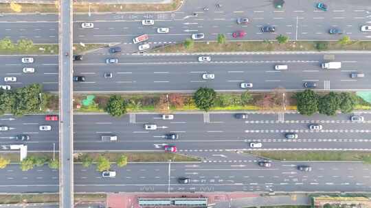 成都南三环道路车流冬日航拍合集