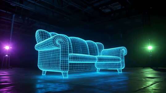 3D线框沙发舞台展示