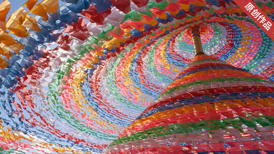 香格里拉 大经幡 西藏文化 藏族人文高清在线视频素材下载