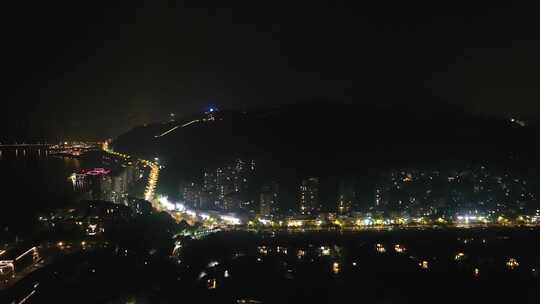 4K浙江淳安县千岛湖镇区夜景