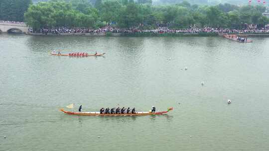 端午节划龙舟比赛，端午龙舟赛航拍