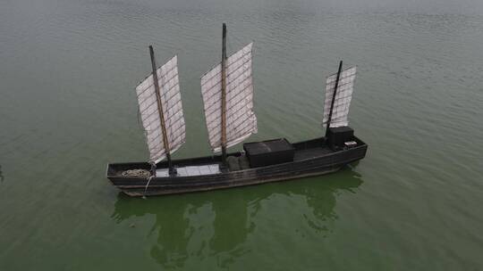 无锡太湖战船4K航拍原素材