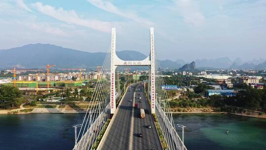 桂林南洲大桥穿越视频素材模板下载