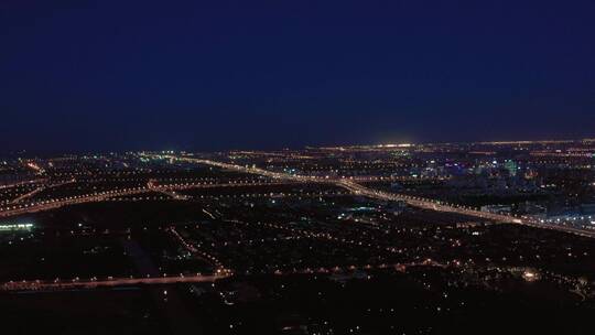 上海傍晚大气夜景全景航拍视频素材模板下载