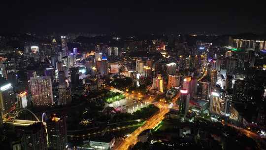 贵阳南明区夜景航拍