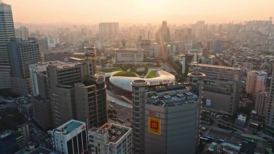 韩国首尔城市航拍视频素材模板下载