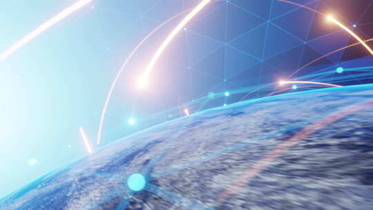 全球化的信息数据传递科技片头
