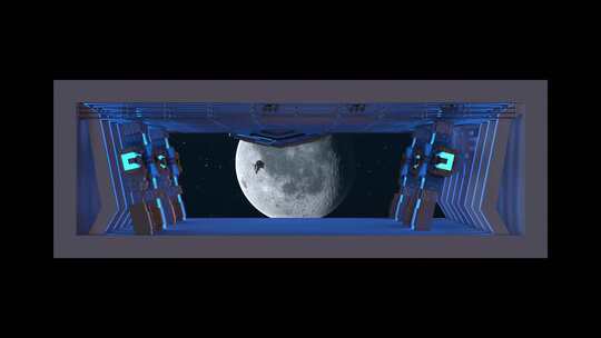 裸眼3d出屏宇航员手机飞出飞碟视频素材模板下载