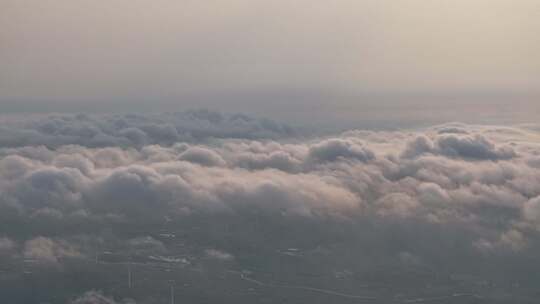 贵州龙里大草原清晨平流雾航拍