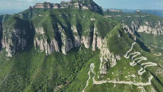 航拍河北涉县韩王山东山  大气太行山视频