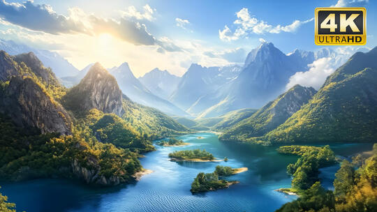 长白山天池天山天池唯美风景自然视频素材2