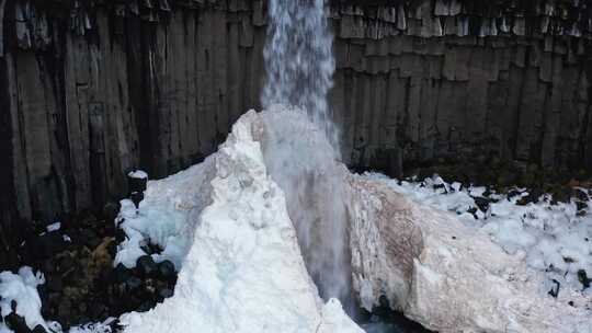 冰，水，瀑布，雪