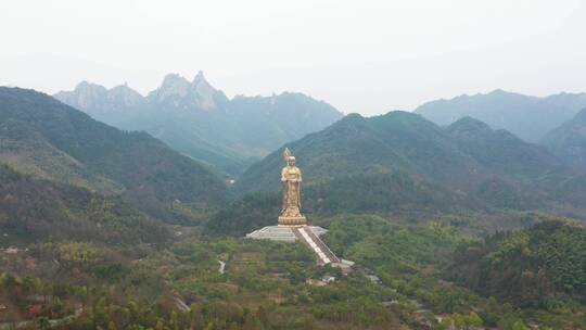 安徽九华山大愿文化园航拍