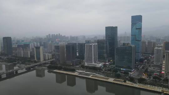 4k  航拍福州闽江沿岸城市风貌