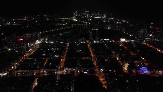 湖南怀化四线城市夜景航拍