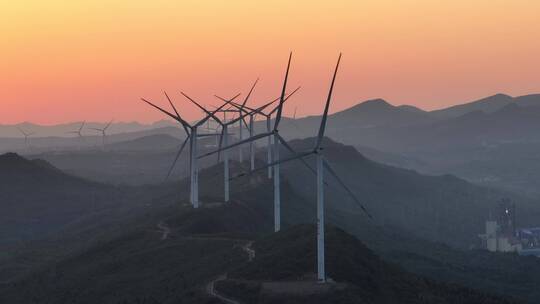 电网电力发电太阳能发电站能源风车风力视频素材模板下载