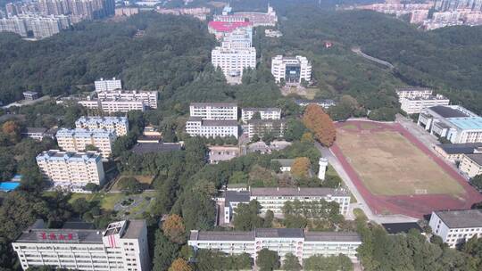 航拍长沙学院校园建筑