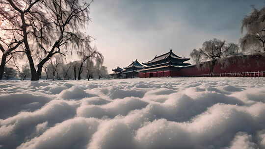 北京冬天雪景